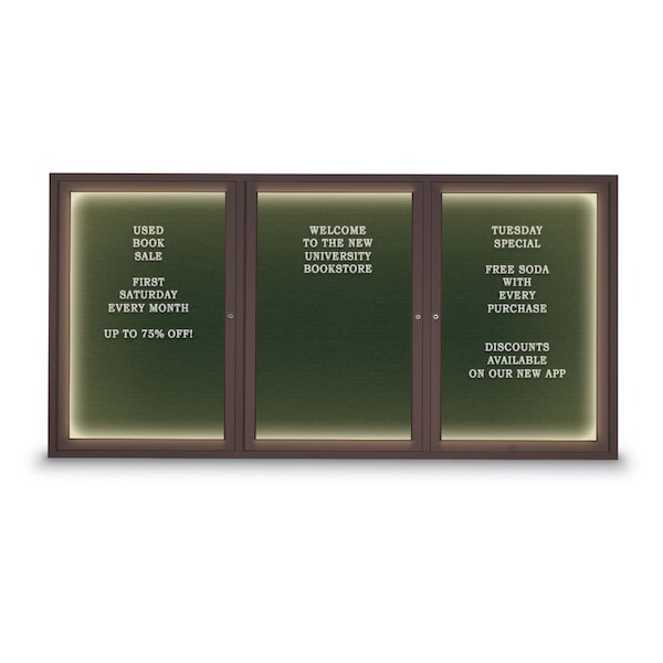 Indoor Enclosed Combo Board, 42"x32", Black Frame/Grey & Cobalt